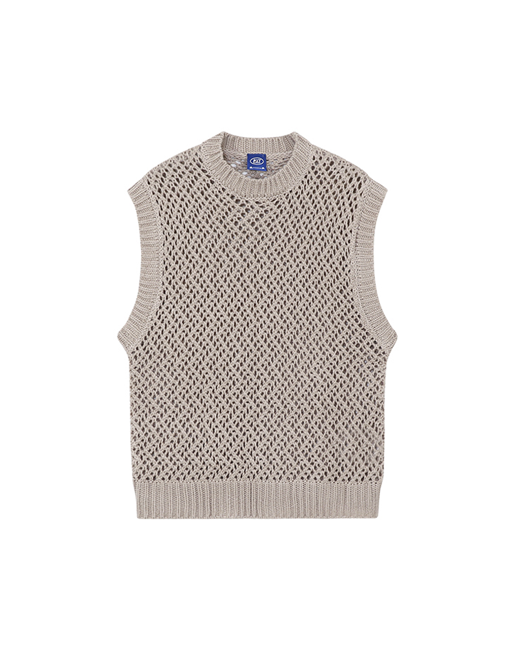 Ribbed Round Neck Textured Vest