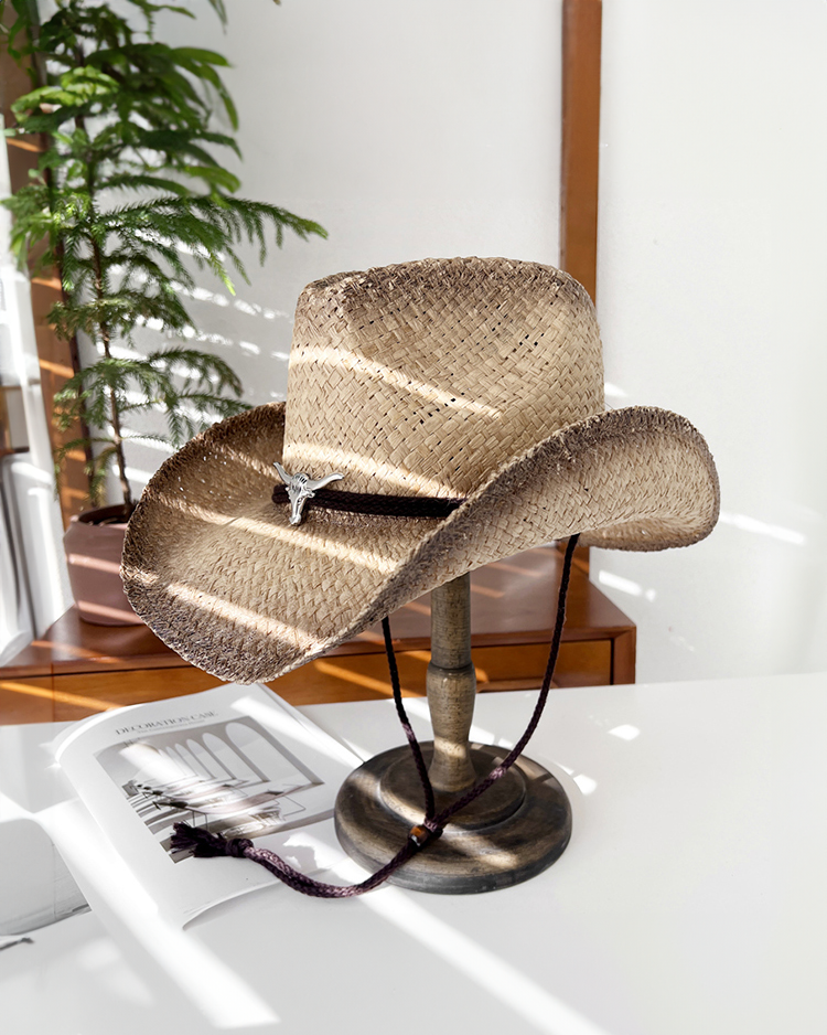 Western Cowboy Raffia Straw Hat