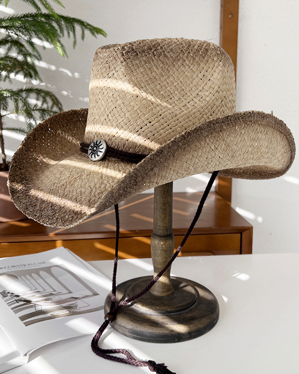 Western Cowboy Raffia Straw Hat