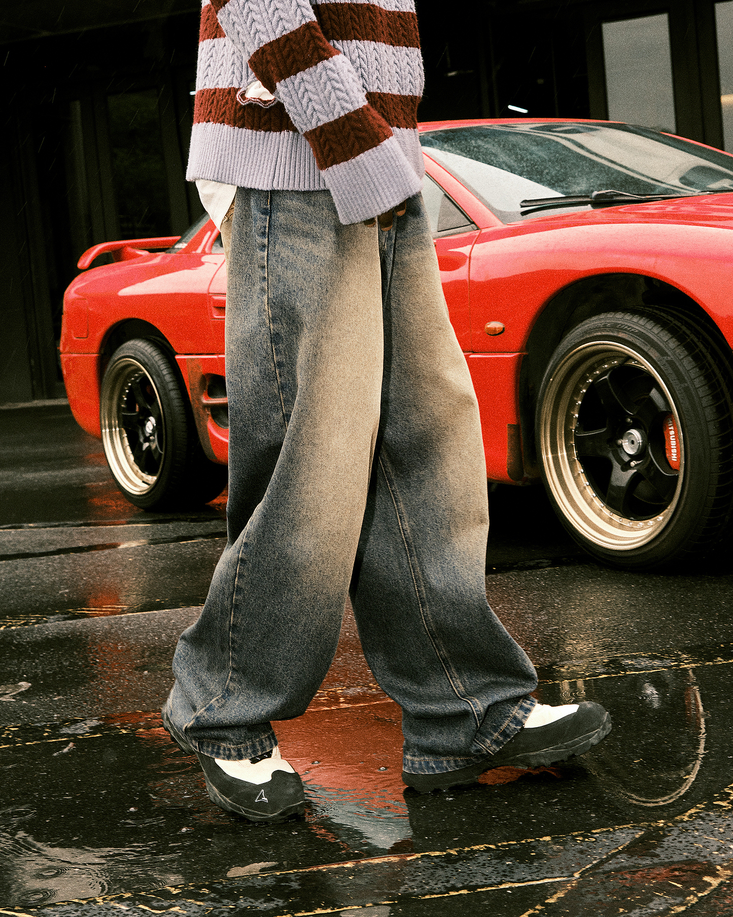 Retro Heavy Washed Faded Jeans
