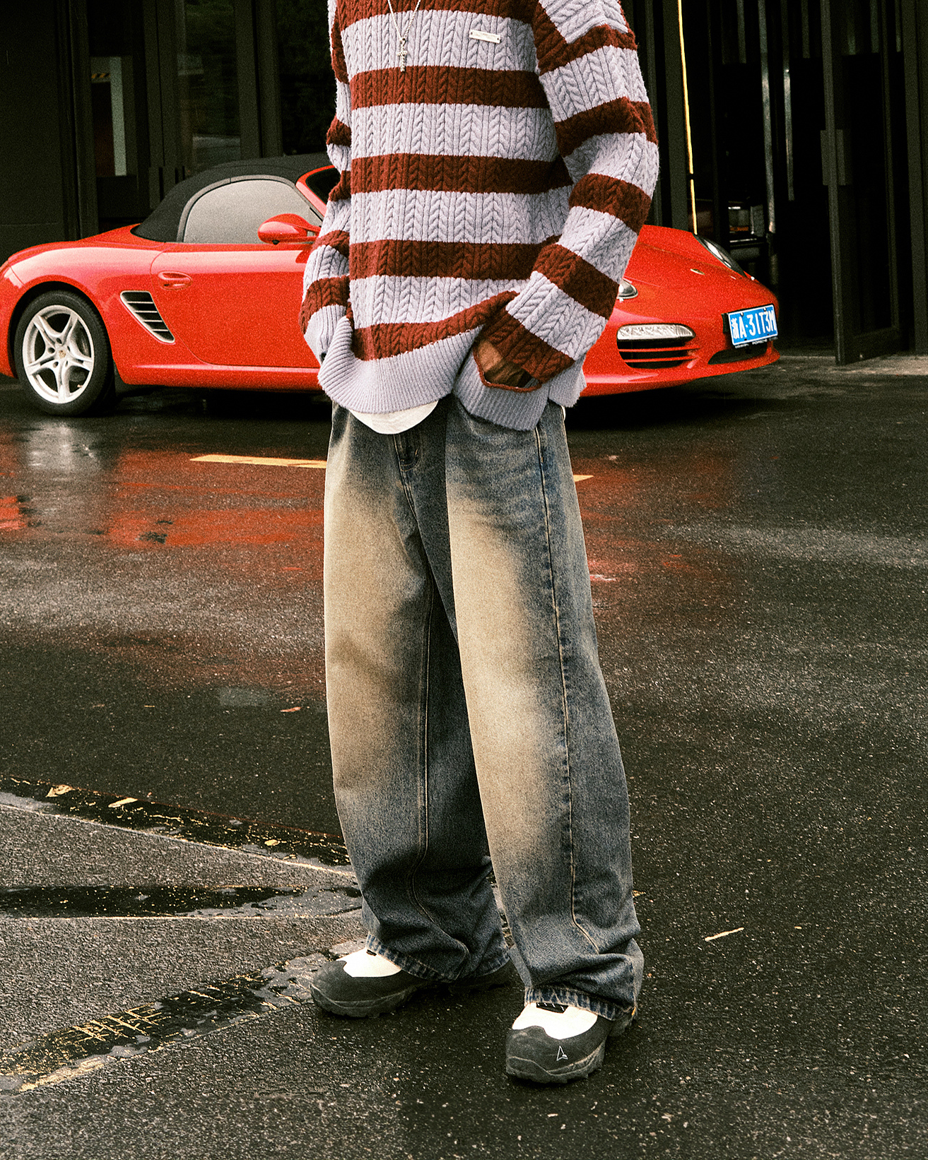 Retro Heavy Washed Faded Jeans