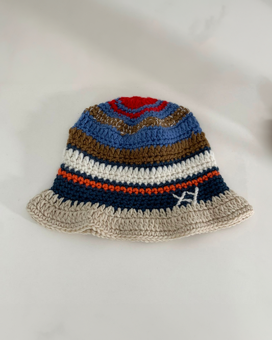 Knitted Striped Multicolour Wool Hat