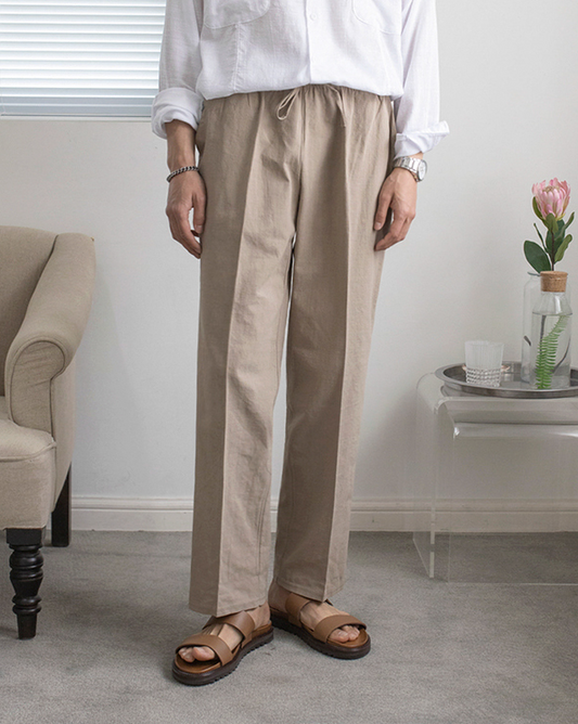 Lightweight Drawstring Linen Pants