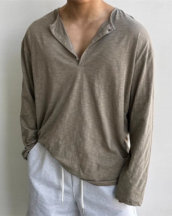 Lightweight Textured Long Sleeve T-Shirt