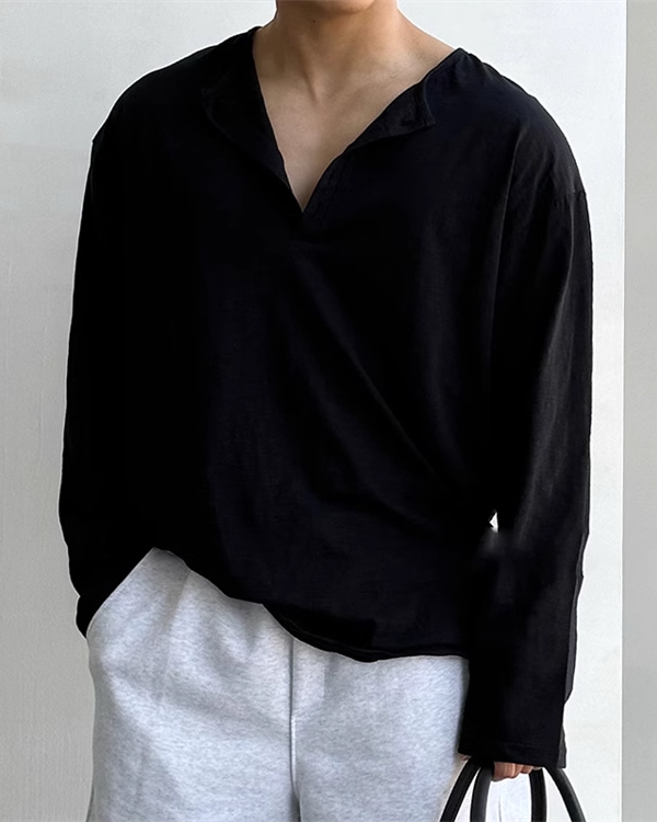 Lightweight Textured Long Sleeve T-Shirt