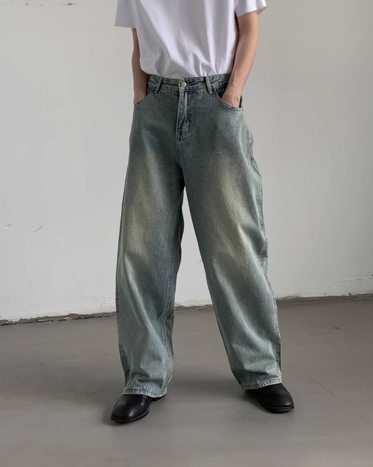 Faded Wide Leg Jeans