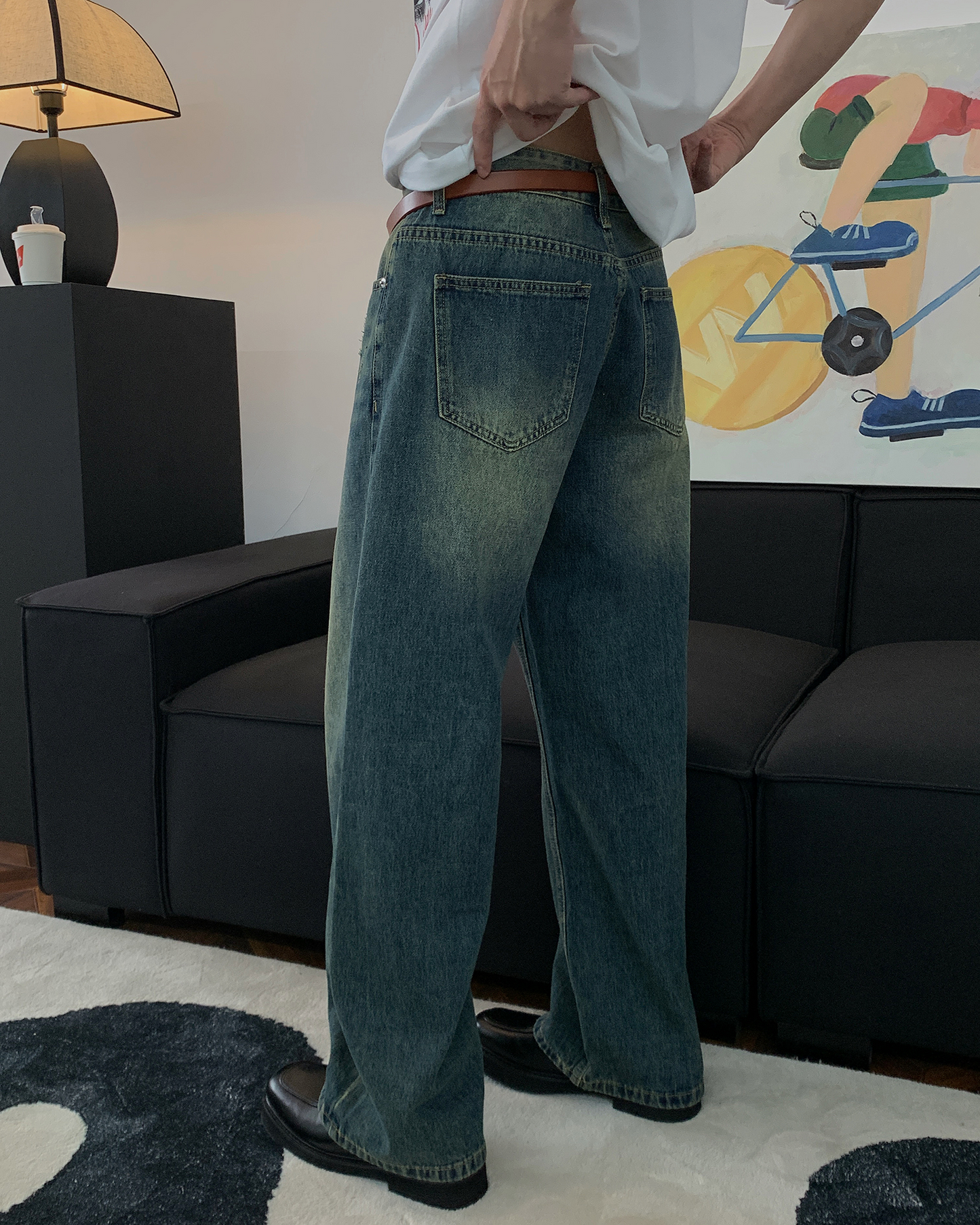 Retro Washed Faded Jeans