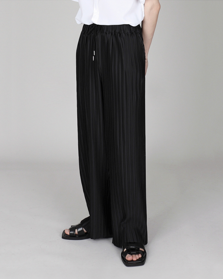 Textured Flowy Drape Pants